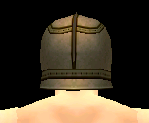 Equipped Tara Infantry Helmet (Giant M) viewed from the back with the visor up