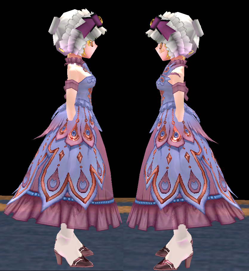 Equipped Enchanting Peacock Dress (F) viewed from the side